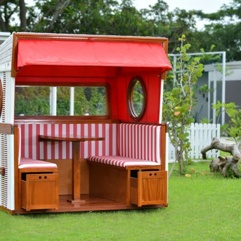 GL01015M111 Gosch Lounge PVC snow white Dessin  rot weiss milieu  2  1 2