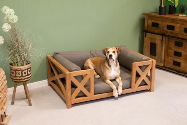 66256 Woodie Hundebett Bruno inkl Kissenauflage 01