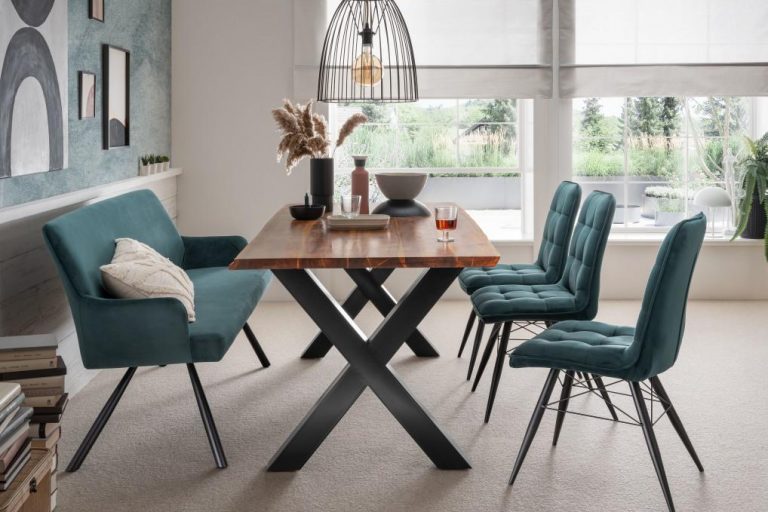 BL63022 S Indoormoebelset BL62002 Diningstuhl Vicenza dunkelgruen BL62200 Diningsofa Modena dunkelgruen BL60106 Baumkantentisch Monza 8