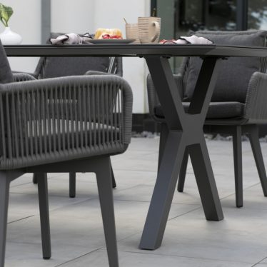 40798 40787 40789 Arezzo Diningsessel Rope rund Hammond Tisch 180 200x90cm dark grey  14 