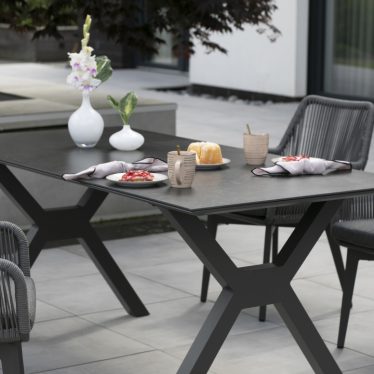 40798 40787 40789 Arezzo Diningsessel Rope rund Hammond Tisch 180 200x90cm dark grey  5 