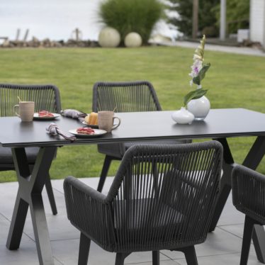 40798 40787 40789 Arezzo Diningsessel Rope rund Hammond Tisch 180 200x90cm dark grey  6  1