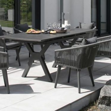 40809 40803 Hammond Ausziehtisch 160 210x90cm dark grey Brescia Diningsessel Rope 7 mm rund dark grey  4  e1714037924405