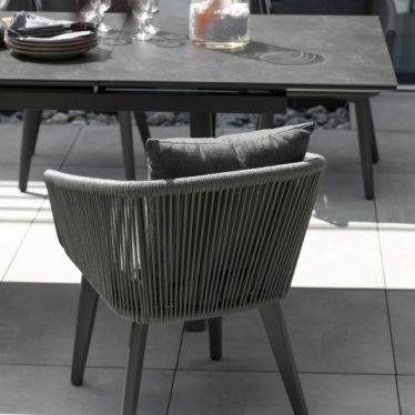 40809 40803 Hammond Ausziehtisch 160 210x90cm dark grey Brescia Diningsessel Rope 7 mm rund dark grey  6 