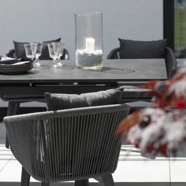 40809 40803 Hammond Ausziehtisch 160 210x90cm dark grey Brescia Diningsessel Rope 7 mm rund dark grey  7 