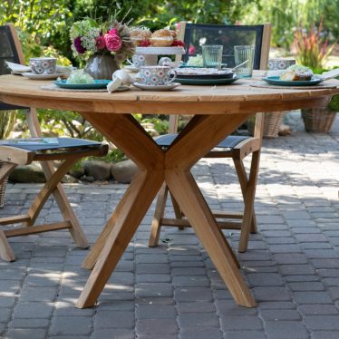 64104 69270C Oslo Klappstuhl ohne Armlehne anthracite Blackpool Tisch 130cm  16