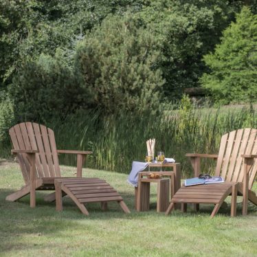 66103 66164 17003 Woodie Gartenlounger Woodie Beistelltisch 3er Set eckig Kuscheldecke 1 2