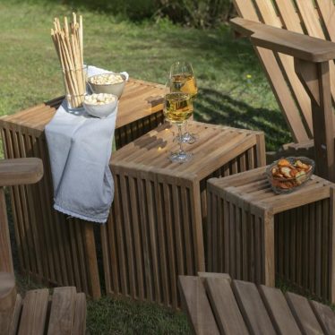 66103 66164 Woodie Gartenlounger Woodie Beistelltisch 3er Set eckig 7 1