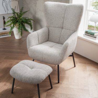 BL62021 Sava Ohrensessel inkl Fusshocker Beige m